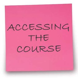 post it accessing pink Accessing the course